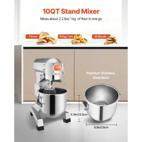 VEVOR Mélangeur Alimentaire à 3 Vitesses réglables – Image 3