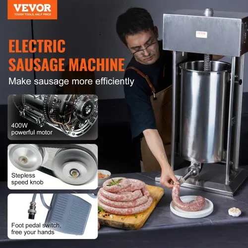 VEVOR Poussoir à Saucisses Électrique 25L Machine à Saucissons Verticale en Inox – Image 3