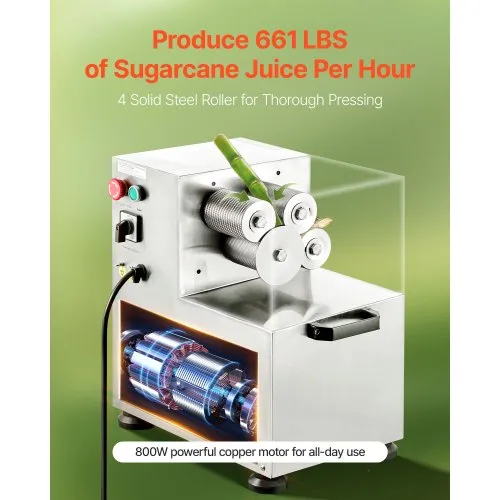 VEVOR Extracteur de Jus de Canne à Sucre Électrique 800 W Presse-Canne à Sucre 300 kg par heure – Image 5