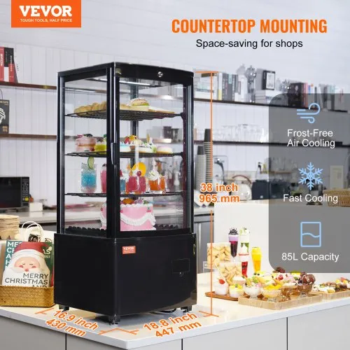 VEVOR Vitrine Réfrigérée pour Pâtisserie Boulangerie Gâteaux 85 L 3 Niveaux – Image 4