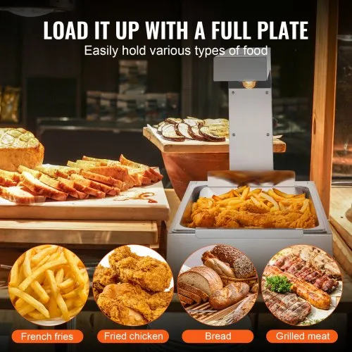 VEVOR Chauffe-Frites Commercial 750 W 605x343 mm Lampe Chauffe-Plat en Inox Température 40-50 ℃ – Image 2