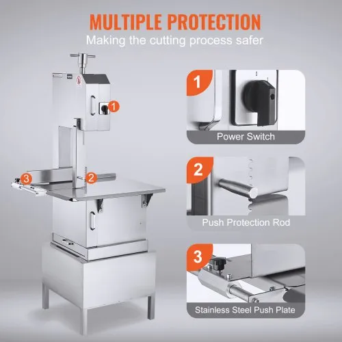 VEVOR Scie à Os de Boucher Électrique Commerciale Scie à Ruban pour Os 2200 W 1500 kg/h – Image 4