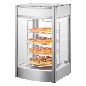 VEVOR Vitrine Chauffante Commerciale Présentoir pour Pizza 14 pouces 4 Niveaux