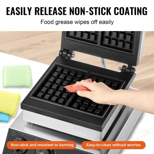 VEVOR Gaufrier Commercial Appareil à Gaufre Ronde 2460 W Double Tête Antiadhésif – Image 3