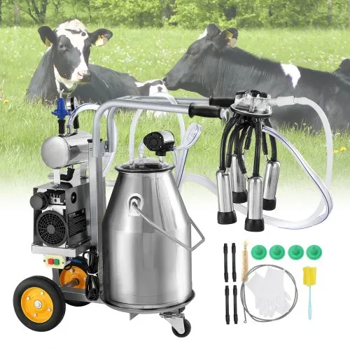 VEVOR Machine à traire électrique pour vaches, seau inox 304 25 L