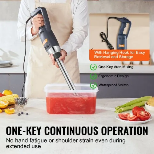 VEVOR Mixeur Plongeant Commercial Mélangeur à Main Immersion 350 W Tige 508 mm – Image 3