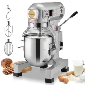 VEVOR Robot Pâtissier Commercial 28,5 L Batteur sur Socle à 3 Vitesses 1100 W