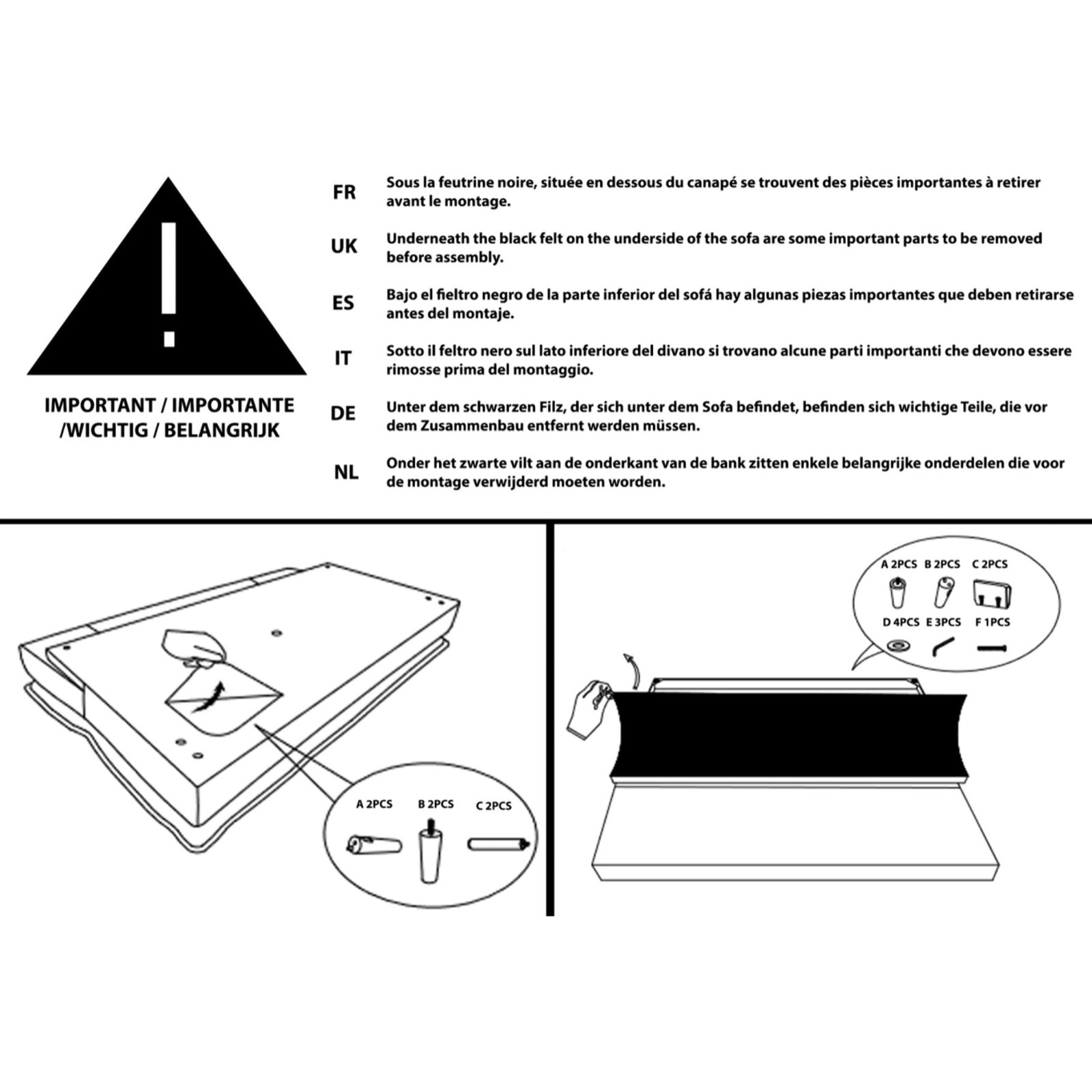 Canapé convertible 3 places en tissu gris VARBERG – Image 4