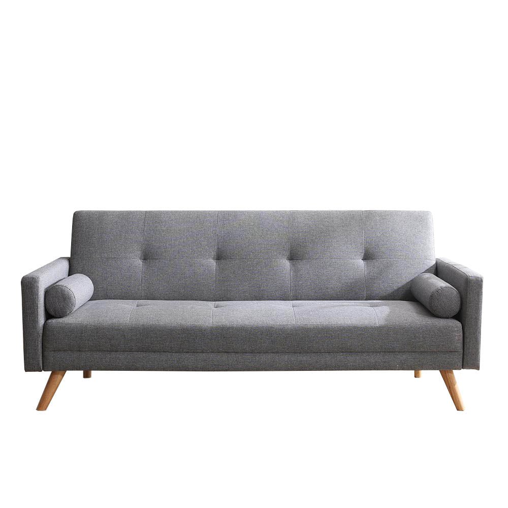 Canapé convertible 3 places en tissu gris VANSO