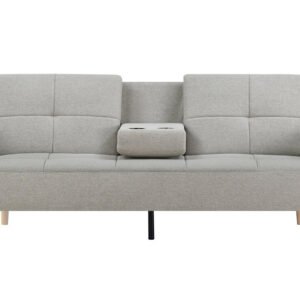 Canapé convertible 3 places en tissu gris SANTAREM