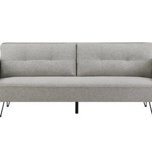 Canapé design convertible 3 places en tissu gris clair NASHVILLE