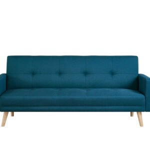 Canapé scandinave convertible 3 places en tissu bleu canard VANSO