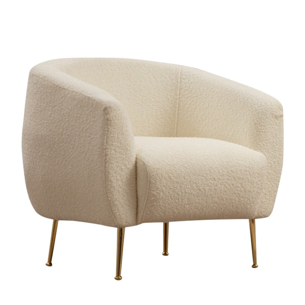 LUCILE - Fauteuil bouclettes rond crème LUCILE - Fauteuil bouclettes rond crème