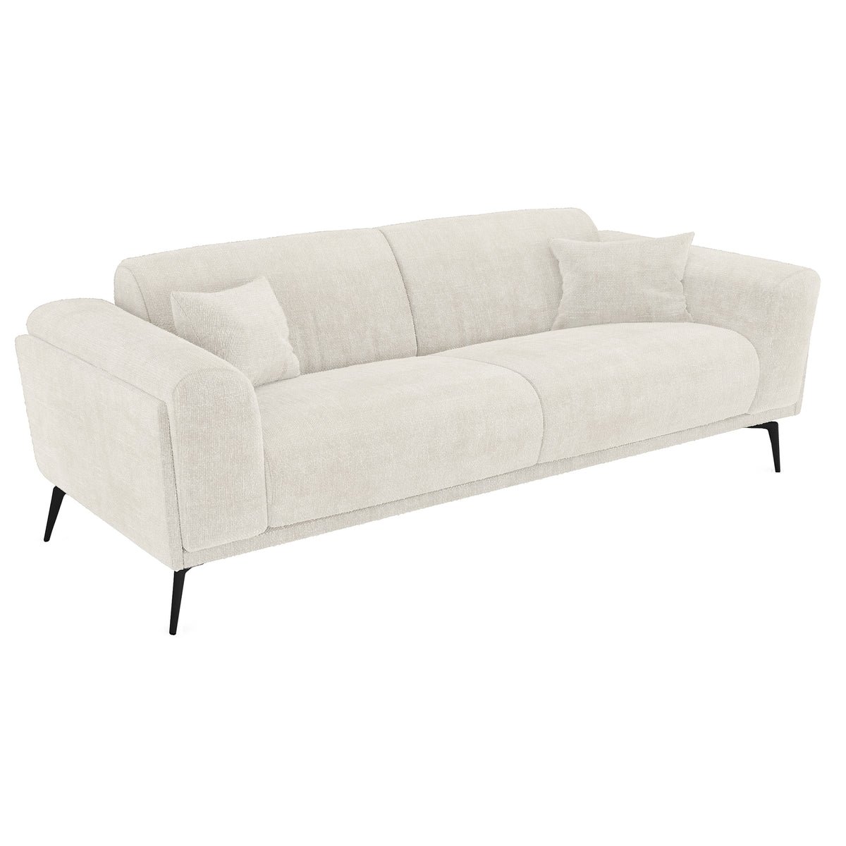 Canapé GLENN velours tramé - crème 220x90x74 cm – Image 2