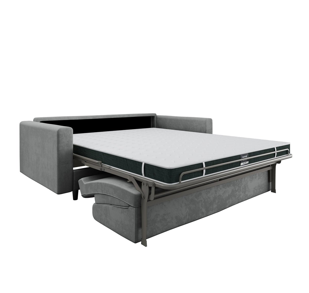 Canapé convertible express LANA - gris béton - tissu velours – Image 4