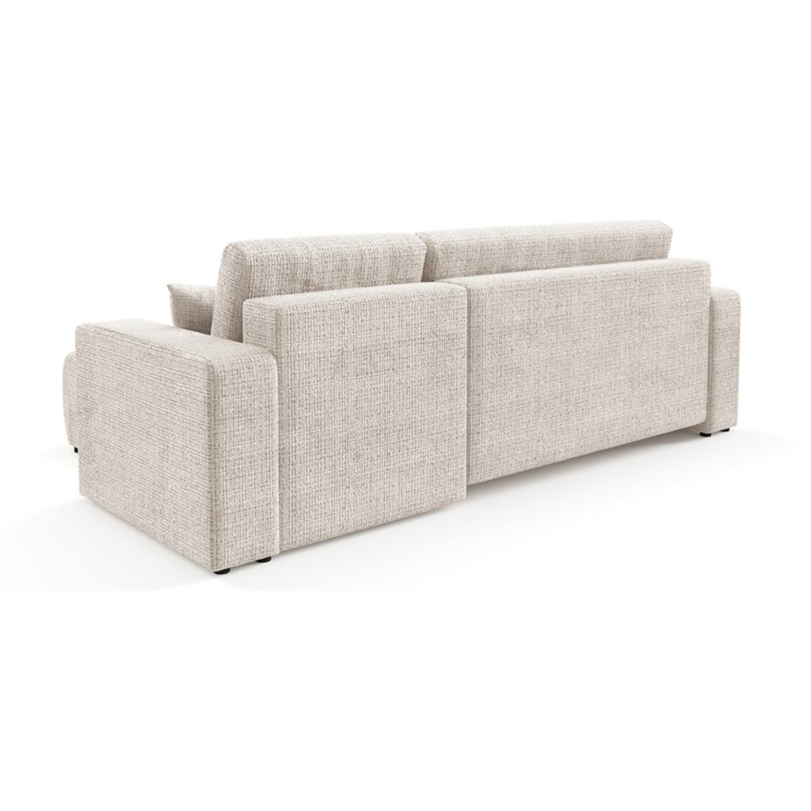 AURORE Canapé d'angle droit 3 places en tissu texturé beige – Image 2