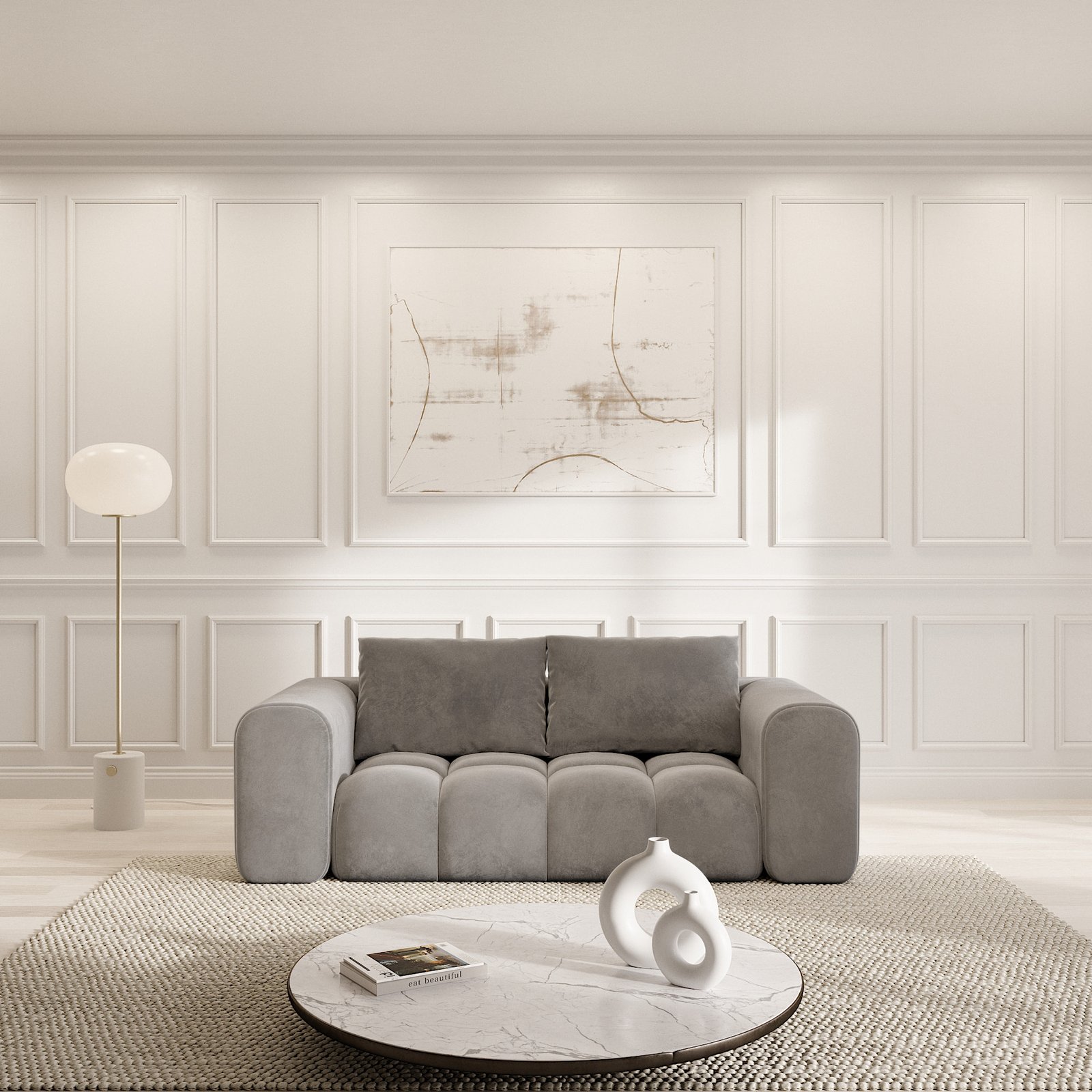 Sofa Luna - velours - gris foncé – Image 4