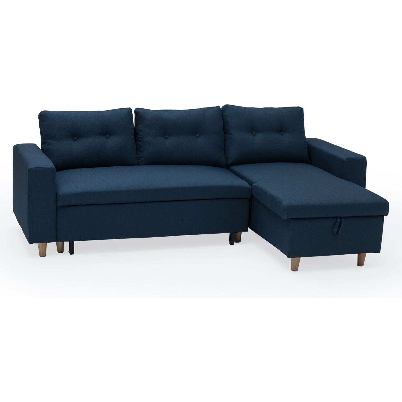 Canapé d'angle convertible WADE 3 places bleu – Image 4