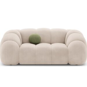 Canapé en Velours Lyna -2, 3 ou 4 Places - Beige - plusieurs tailles
