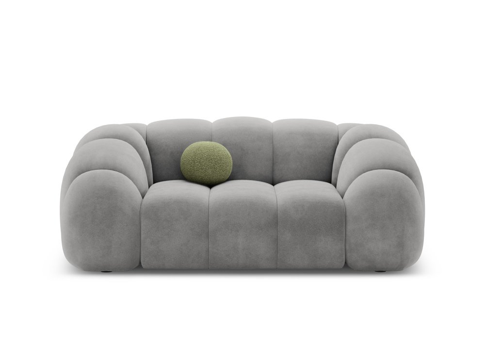 Canapé en Velours Lyna -2, 3 ou 4 Places - Gris - plusieurs tailles