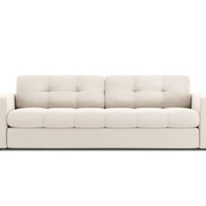 Sofa en velours Yohan -2 -3 ou 4 places - beige clair plusieurs tailles disponibles à choisir
