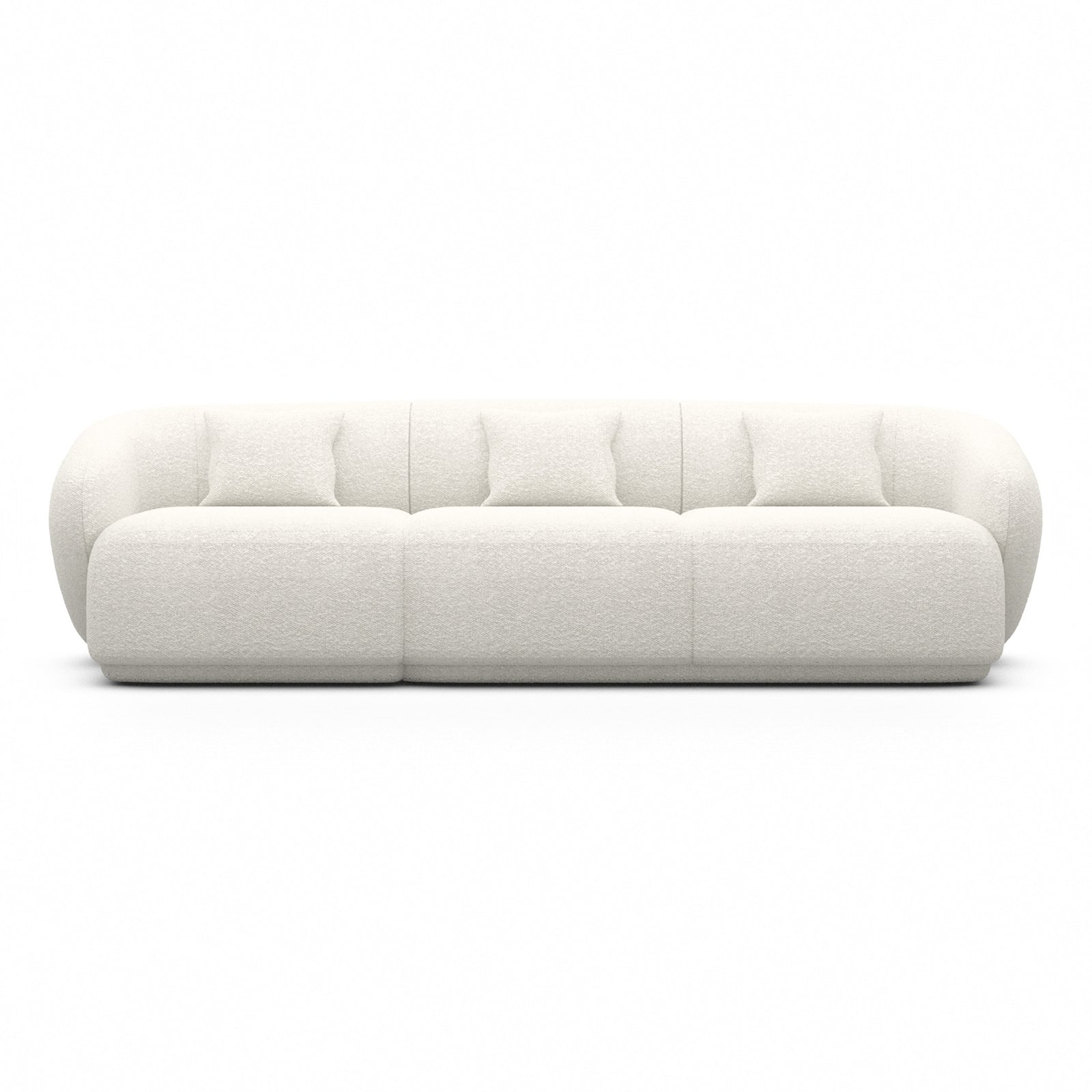 Canapé Gaitano - blanc - tissu bouclé - 3 Places