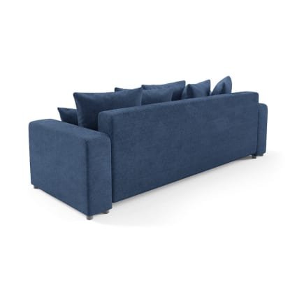 GLORIA - Canapé droit convertible 3 places en tissu bleu – Image 2