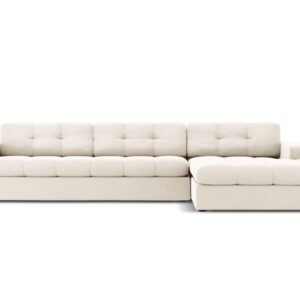 Canapé d'angle droit Yohan - 4 places - beige clair - 236x160x72 cm