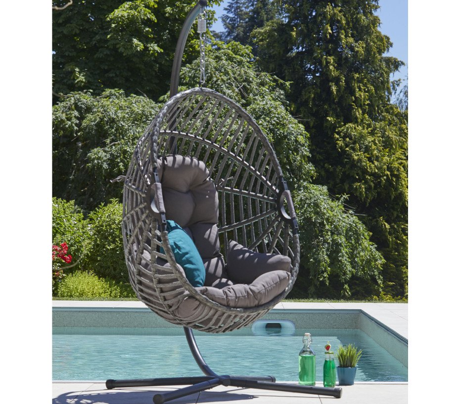Fauteuil de jardin suspendu - gris anthracite - CANBERRA