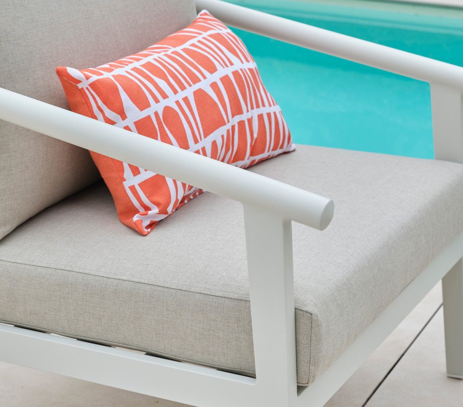 Salon de jardin en aluminium -5 places- FONTANA BLANC – Image 4