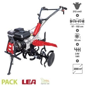 Motoculteur thermique tracté 212cc travail jusqu'à 102cm 2 vitesses AV -1A