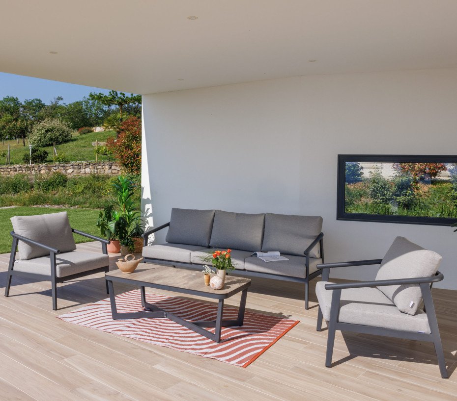 Salon de jardin en aluminium -5 places - FONTANA