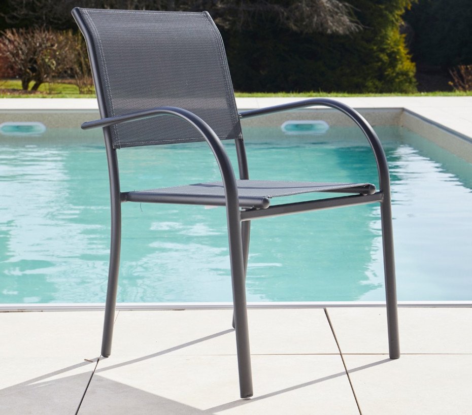 Ensemble table et fauteuils de jardin - Chêne doré et Nuit - TIMOR – Image 4