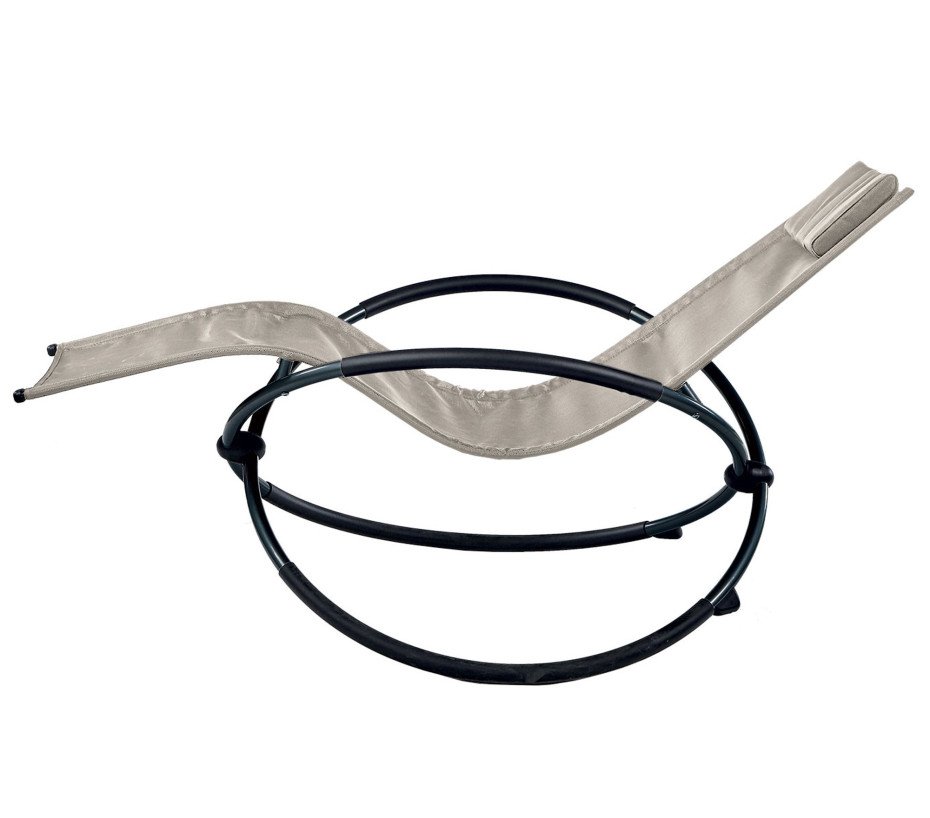 Transat de jardin en acier - pliable - écru - ELYPSE – Image 3