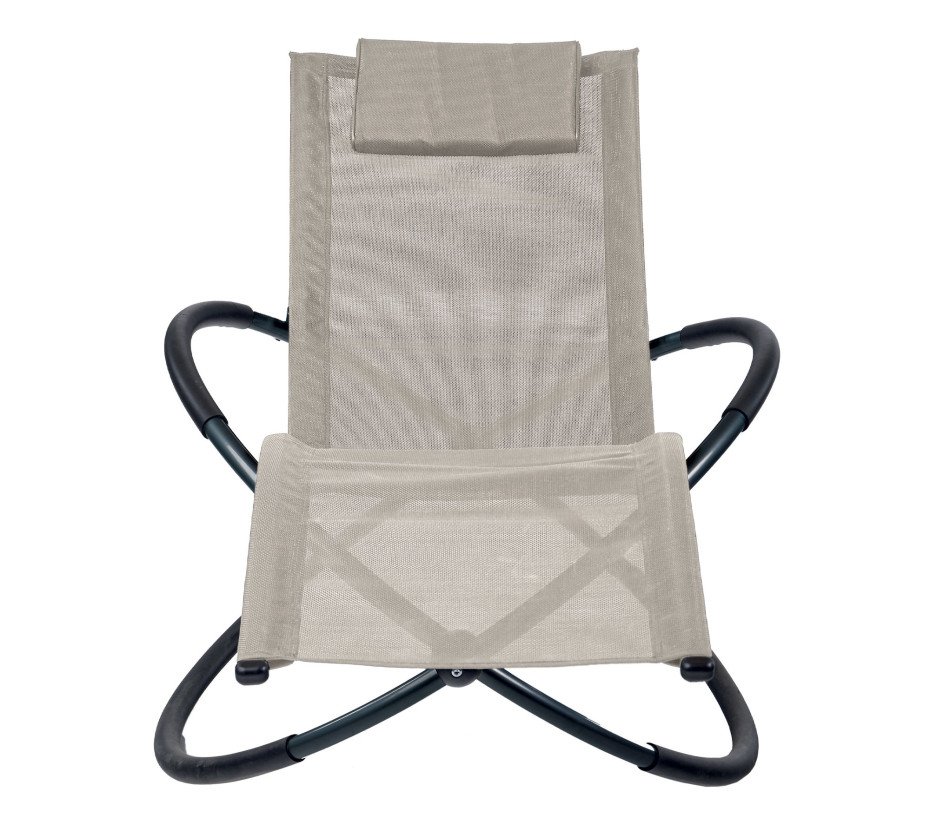 Transat de jardin en acier - pliable - écru - ELYPSE – Image 2